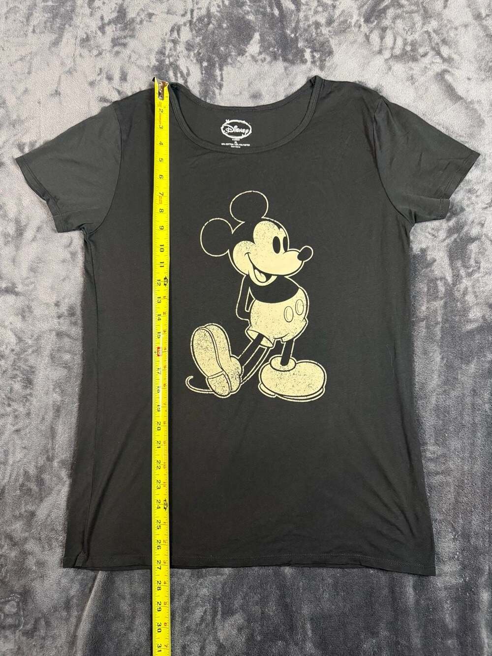 Women’s Disney Mickey Mouse Graphic T-Shirt Size XL Black Distressed#117